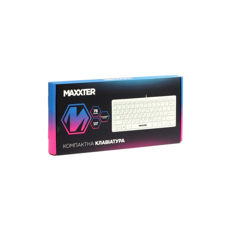 Клавиатура Maxxter KBM-C01W-UA USB UA White (KBM-C01W-UA)