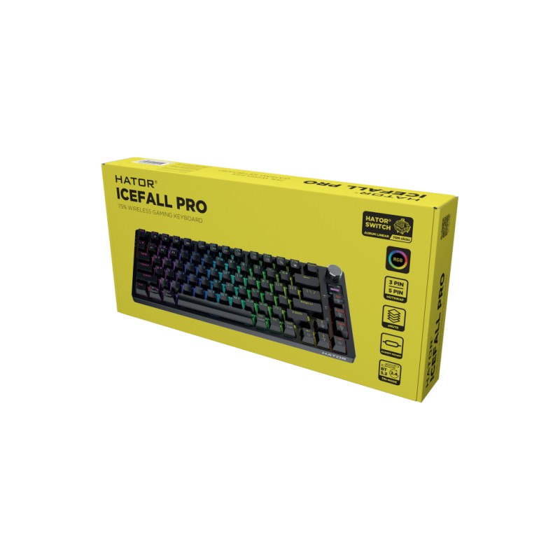 Клавіатура Hator Icefall Pro Wireless/Bluetooth/USB Black (HTK450UA)