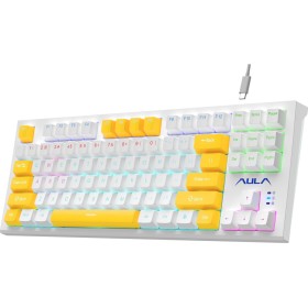 Клавиатура Aula F3032 keycaps plus 21 Yellow keys KRGD Red USB UA White (6948391204680)