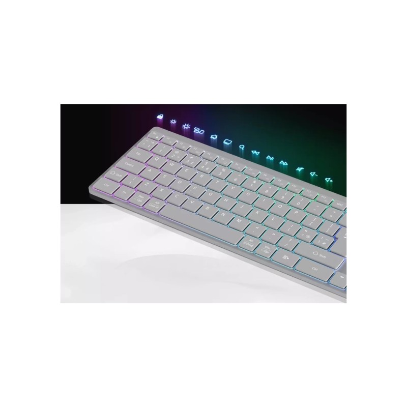 Клавиатура Canyon HKB-W11 Slim Dual Mode Wireless/Bluetooth RGB UA Grey (CNS-HBTK11G)