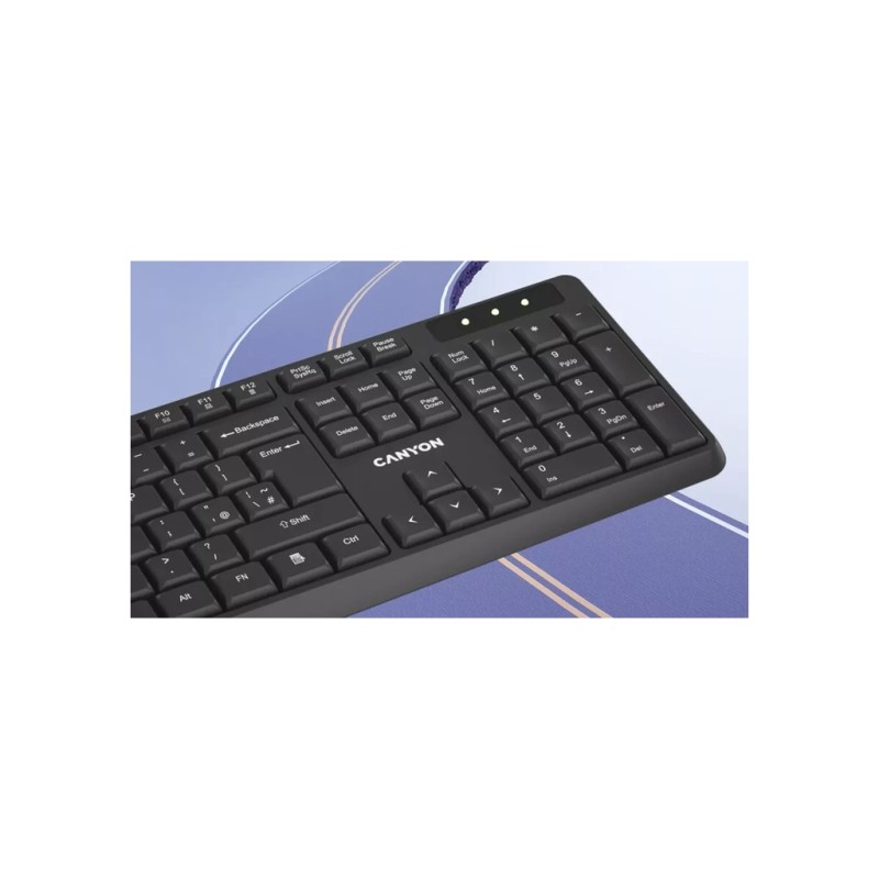 Клавиатура Canyon KB-W01 Water resistant Wireless UA Black (CNE-CKEYW01)