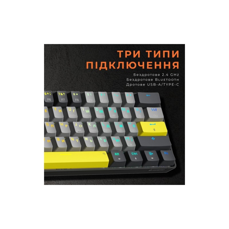 Клавиатура GamePro MK130G Pro Outemu Red Switch Hot-Swap 60 RGB USB/Wireless/Bluetooth Black (MK130G Pro)