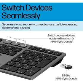 Клавиатура HP 720 Multi-Device Rechargeable Wireless/Bluetooth UA Black (9T5B1AA)