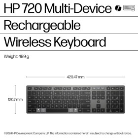 Клавиатура HP 720 Multi-Device Rechargeable Wireless/Bluetooth UA Black (9T5B1AA)
