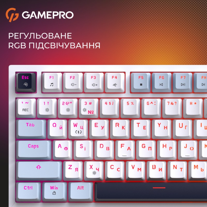 Клавиатура GamePro Genesis Warden MK160BL Outemu Swithes USB White (MK160BL)