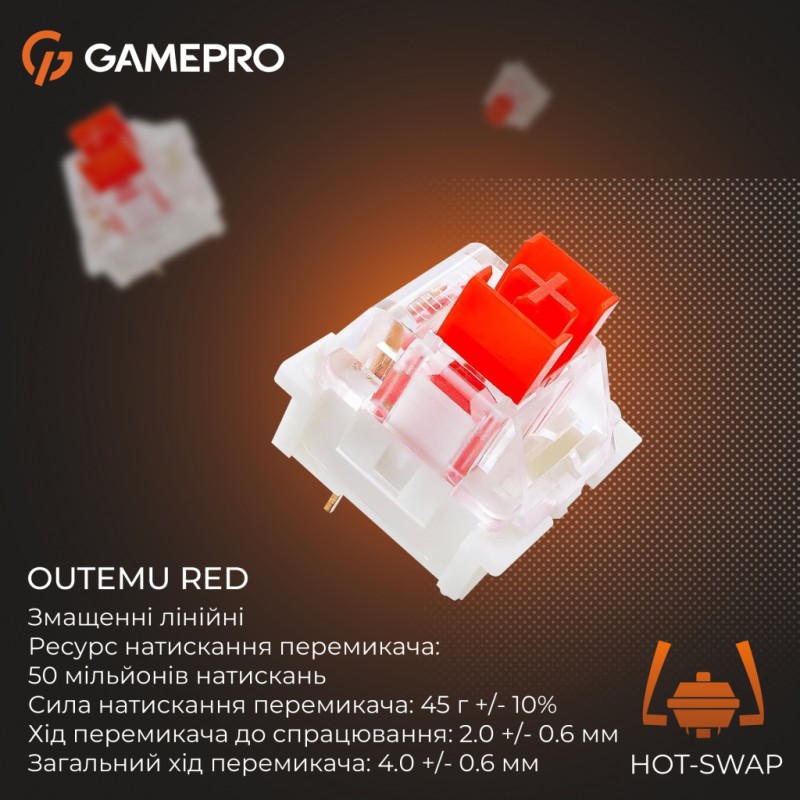 Клавиатура GamePro Genesis Warden MK160BL Outemu Swithes USB White (MK160BL)