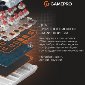 Клавиатура GamePro Genesis Warden MK160BL Outemu Swithes USB White (MK160BL)