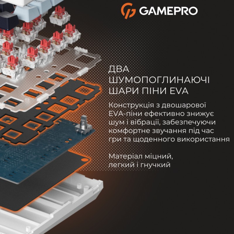 Клавиатура GamePro Genesis Warden MK160BL Outemu Swithes USB White (MK160BL)