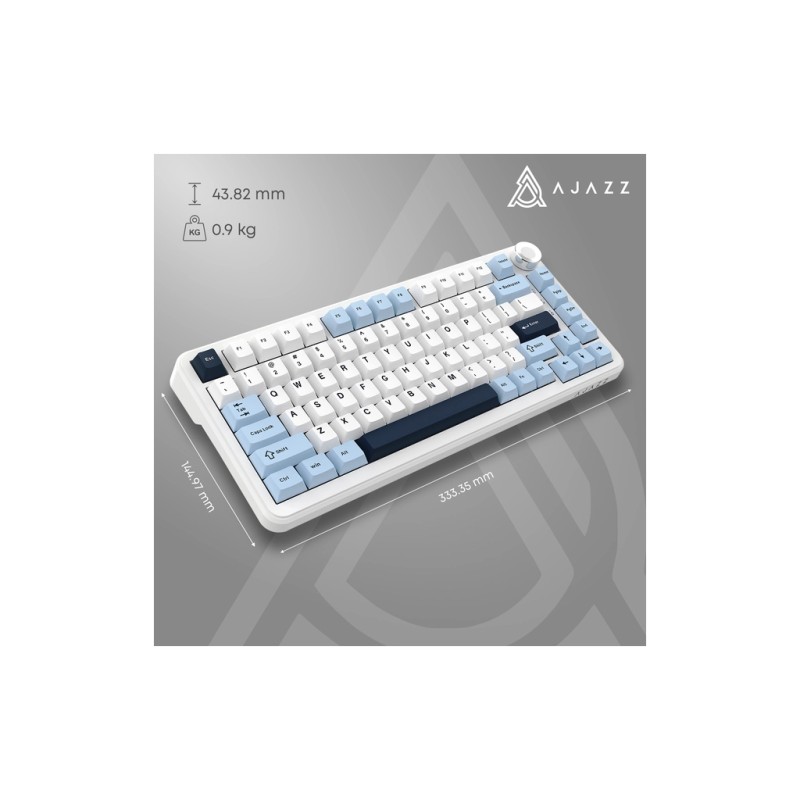 Клавиатура Ajazz AK820 MAX PLUS Daydream Switch RGB Wireless/Bluetooth/USB White (AK820MAX-DD-BWD)