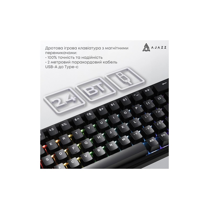 Клавіатура Ajazz AK680 MAX Magnetic Switch RGB USB Black (AK680-WM-B-A)