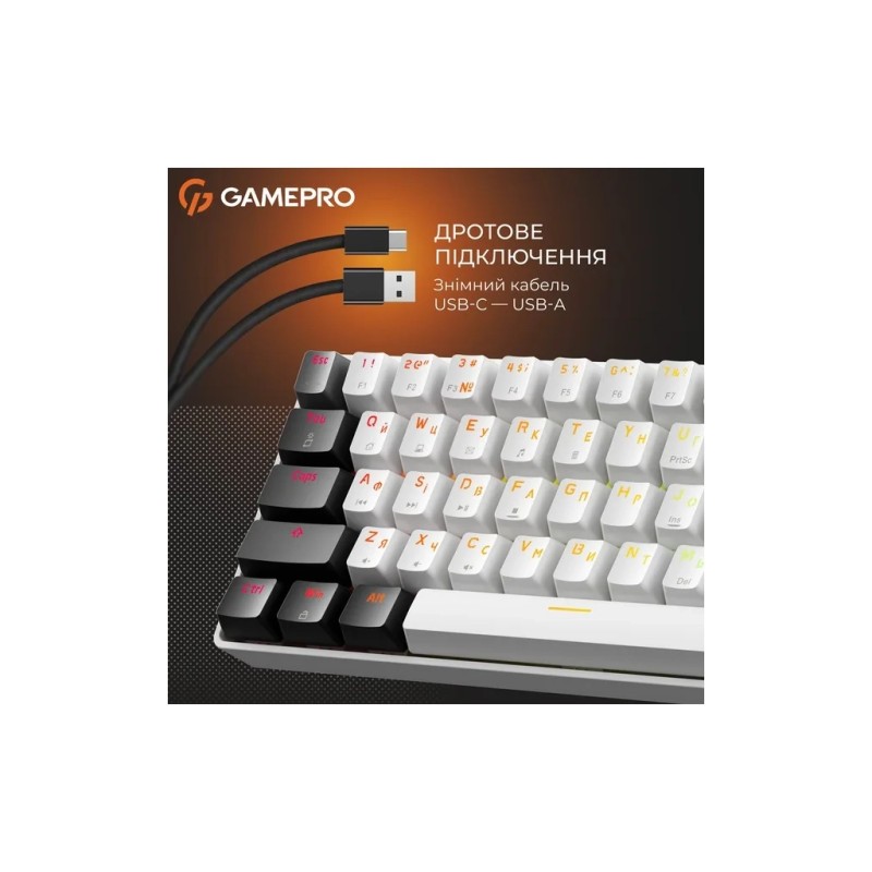 Клавиатура GamePro Genesis Infinity MK130BW Outemu Swithes USB White (MK130BW)