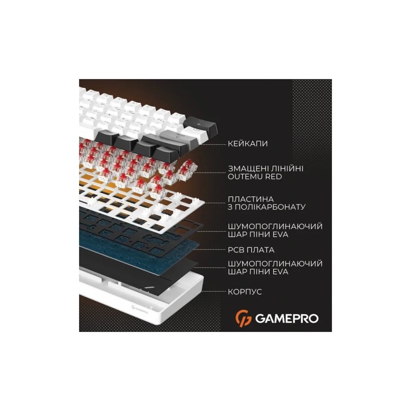 Клавиатура GamePro Genesis Infinity MK130BW Outemu Swithes USB White (MK130BW)