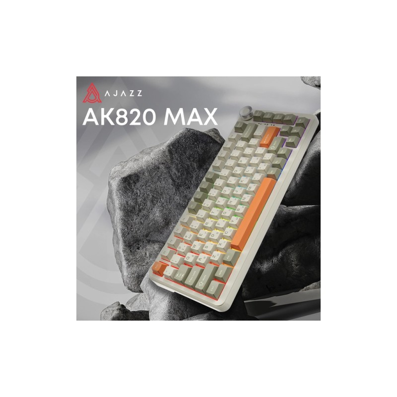 Клавиатура Ajazz AK820 MAX Flying Fish Switch RGB Wireless/Bluetooth/USB Beige (AK820MAX-FF-R)