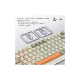 Клавиатура Ajazz AK820 MAX Flying Fish Switch RGB Wireless/Bluetooth/USB Beige