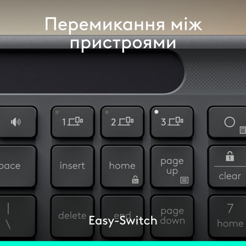Клавиатура Logitech Slim Solar+ for Business Wireless/Bluetooth Graphite (920-013779)
