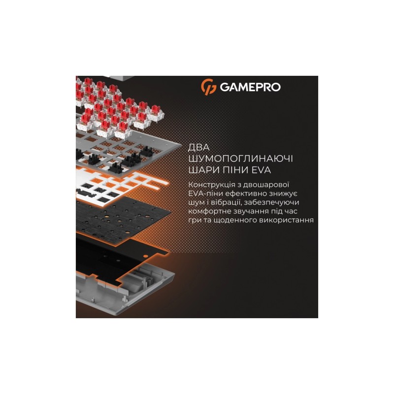 Клавіатура GamePro Genesis Metallic MK144G Outemu Red Switch USB UA Gray (MK144G)