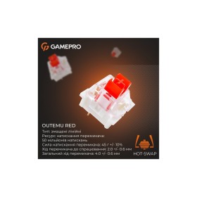 Клавіатура GamePro Genesis Metallic MK144G Outemu Red Switch USB UA Gray (MK144G)