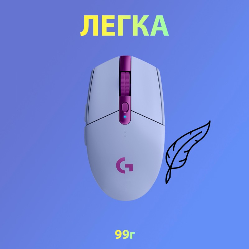 Мышка Logitech G305 Lightspeed Lilac (910-006022)