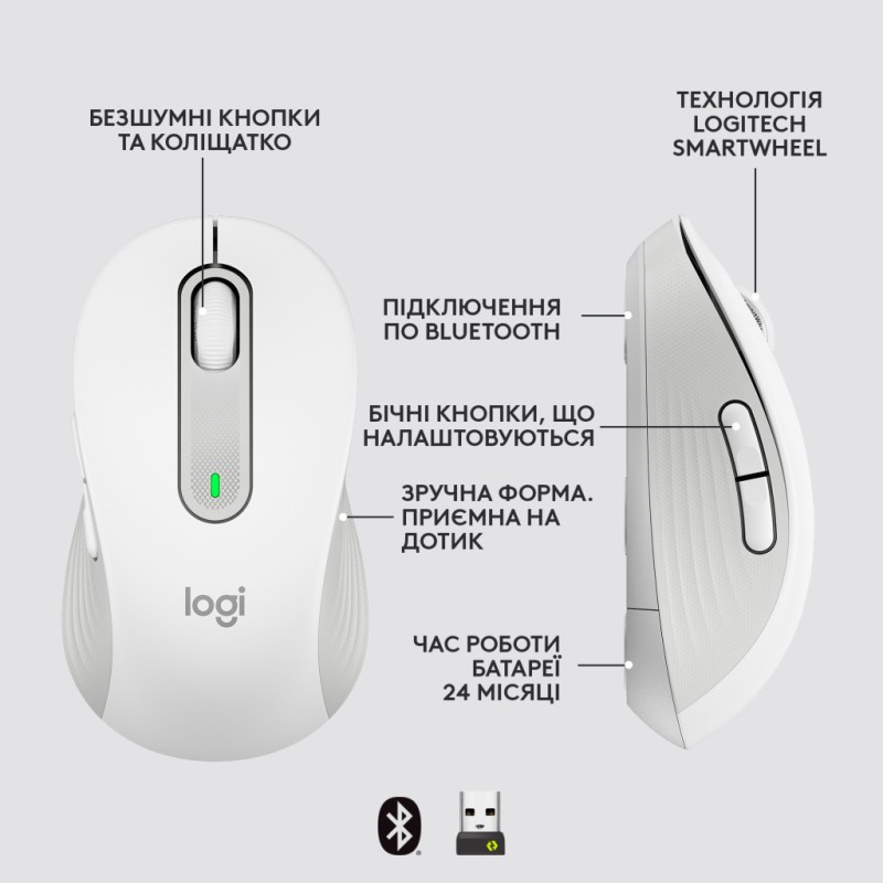 Мышка Logitech Signature M650 Wireless for Business Off-White (910-006275)