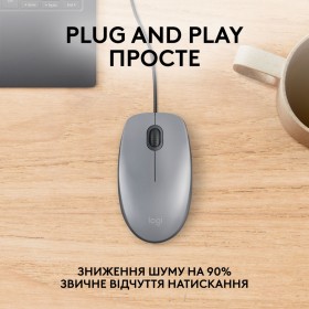 Мышка Logitech M110 Silent USB Mid Gray (910-006760)