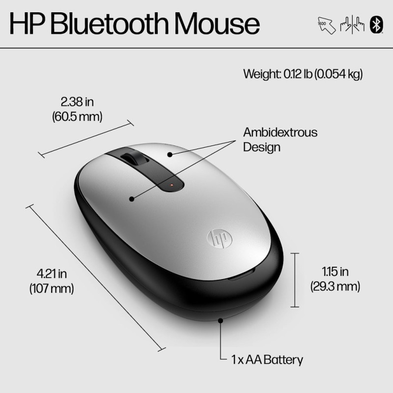 Мышка HP 240 Bluetooth Silver (43N04AA)
