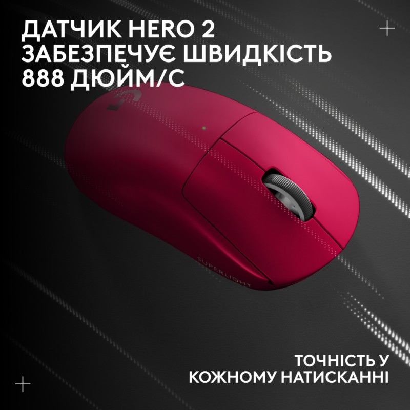 Мышка Logitech G Pro X Superlight 2 Lightspeed Wireless Magenta (910-006797)