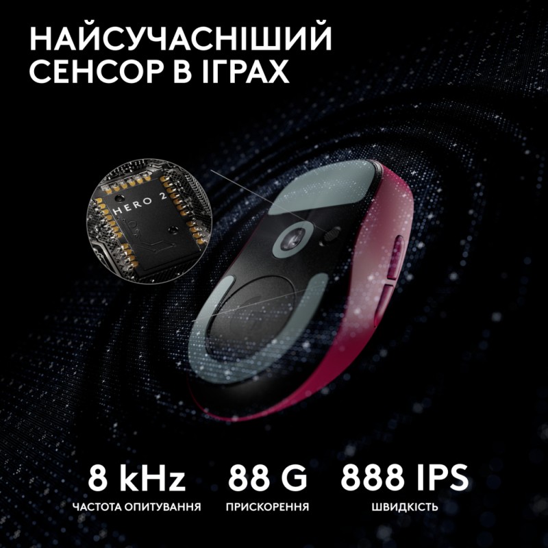 Мышка Logitech G Pro X Superlight 2 Lightspeed Wireless Magenta (910-006797)