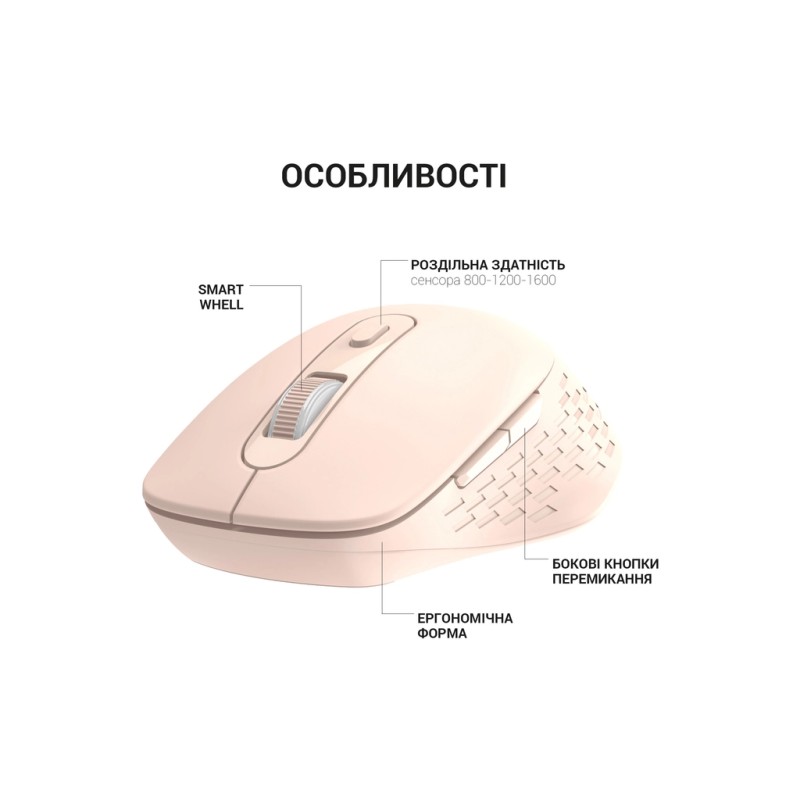 Мышка OfficePro M230P Silent Click Wireless/Bluetooth Pink (M230P)