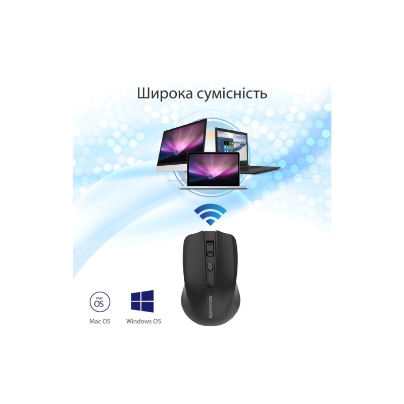 Мышка Promate Clix-8 Wireless Black (clix-8.black)