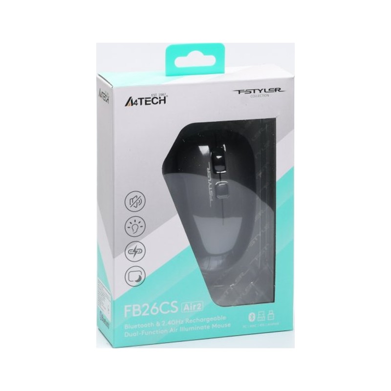 Мышка A4Tech FB26CS Air2 Wireless/Bluetooth Smoky Grey (4711421999090)