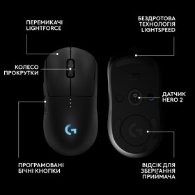 Мышка Logitech G Pro 2 Lightspeed Wireless Black (910-007295)