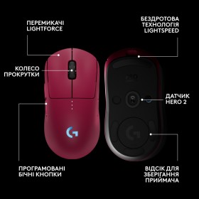 Мышка Logitech G Pro 2 Lightspeed Wireless Magenta (910-007309)