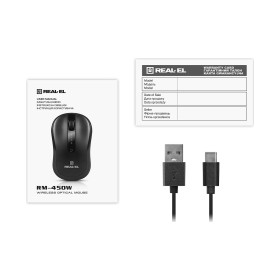 Мышка REAL-EL RM-450W Wireless/Bluetooth Black/Gray (EL123200046)