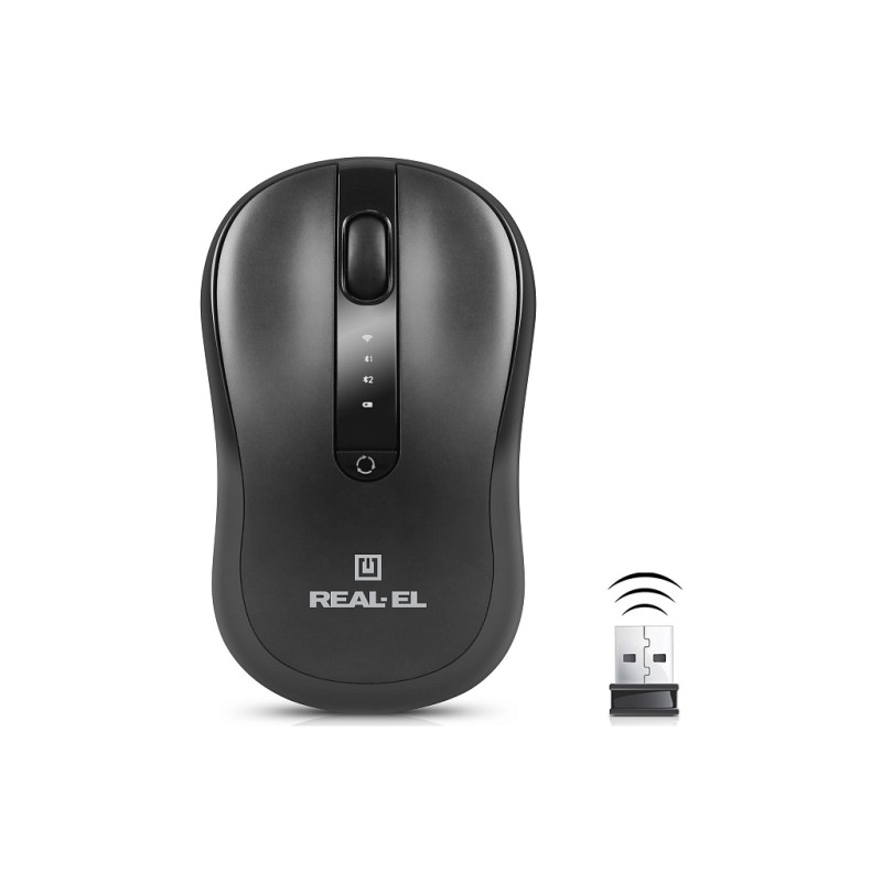Мышка REAL-EL RM-450W Wireless/Bluetooth Black/Gray (EL123200046)