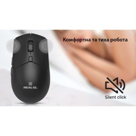Мишка REAL-EL RM-460W Wireless/Bluetooth Black (EL123200048)