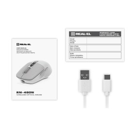 Мышка REAL-EL RM-480W Wireless/Bluetooth White (EL123200050)
