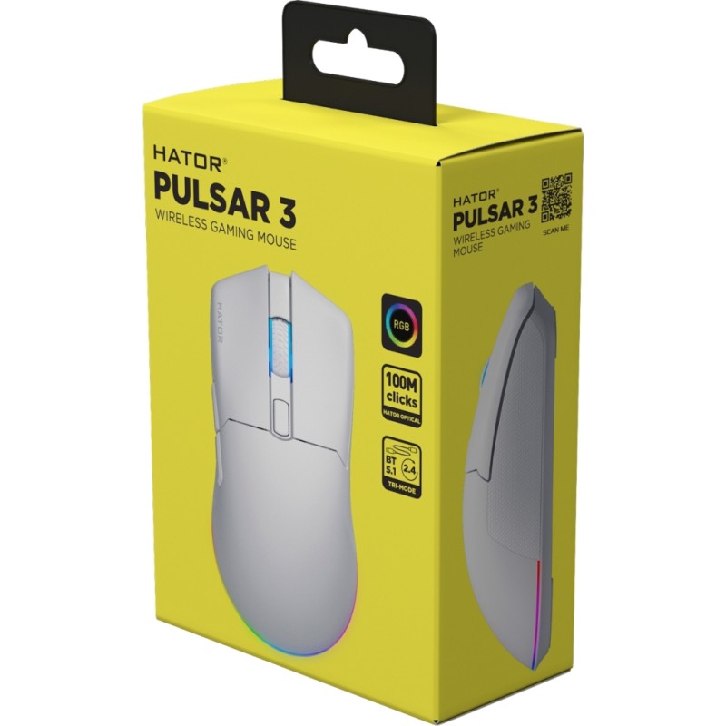 Мышка Hator Pulsar 3 Wireless White (HTM631)