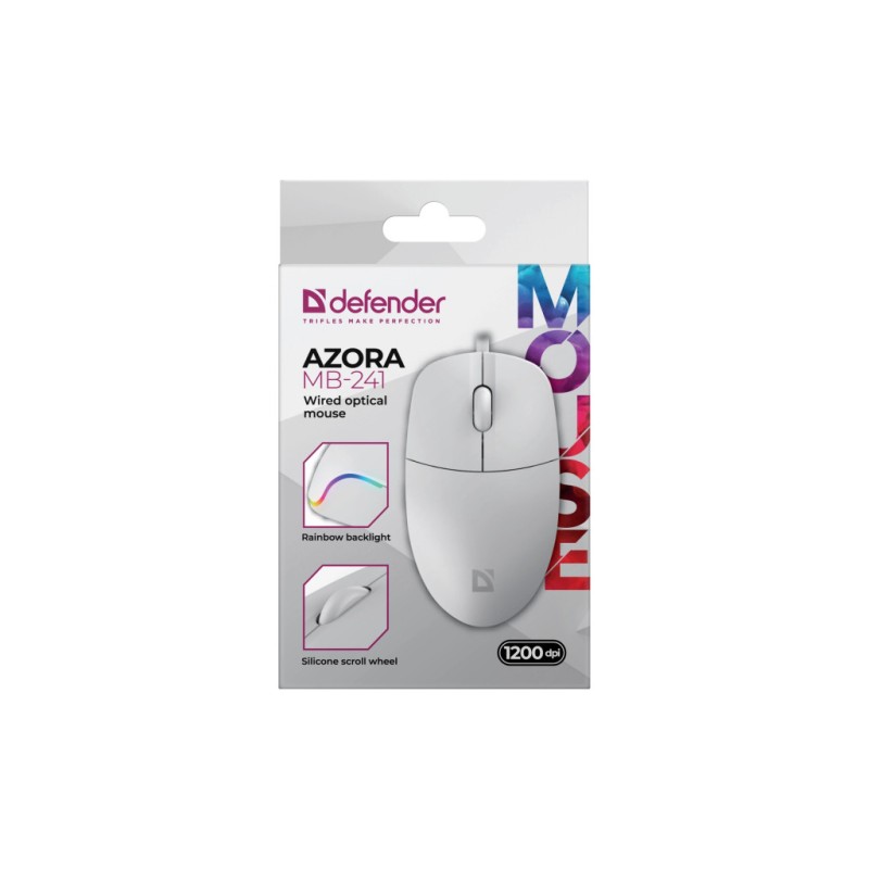 Мышка Defender Azora MB-241 LED USB White (52242)