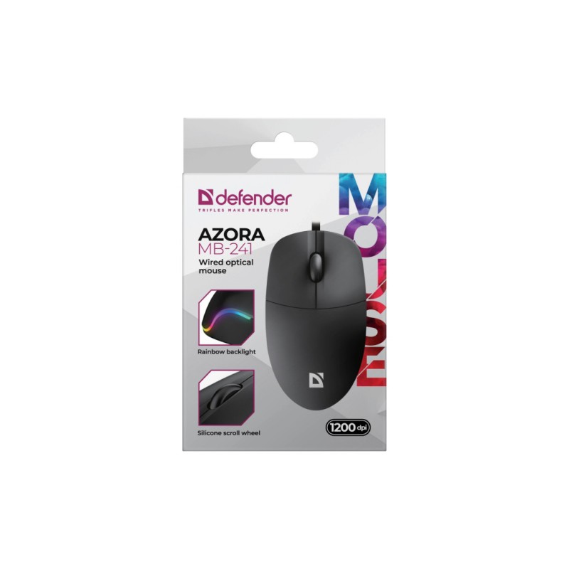 Мышка Defender Azora MB-241 LED USB Black (52241)