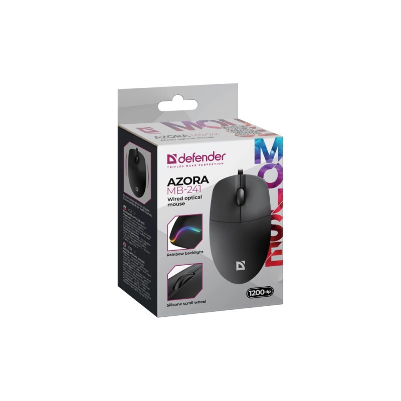 Мышка Defender Azora MB-241 LED USB Black (52241)
