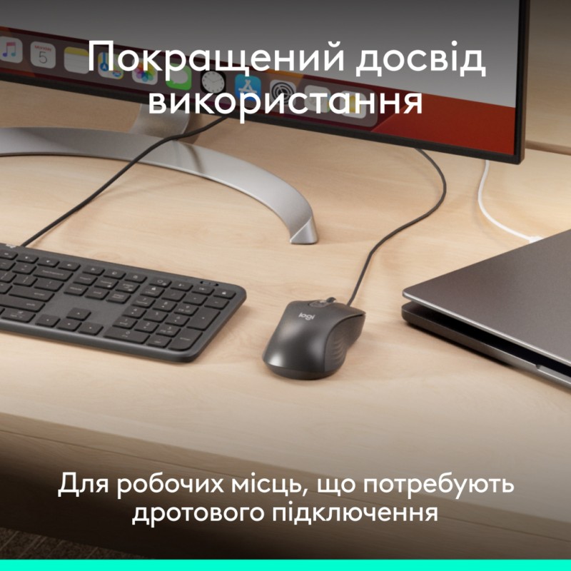 Мышка Logitech Signature M520 for Business USB-C Graphite (910-007511)