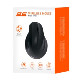 Мышка 2E MF325 Silent Wireless/Bluetooth Black (2E-MF325WBK)