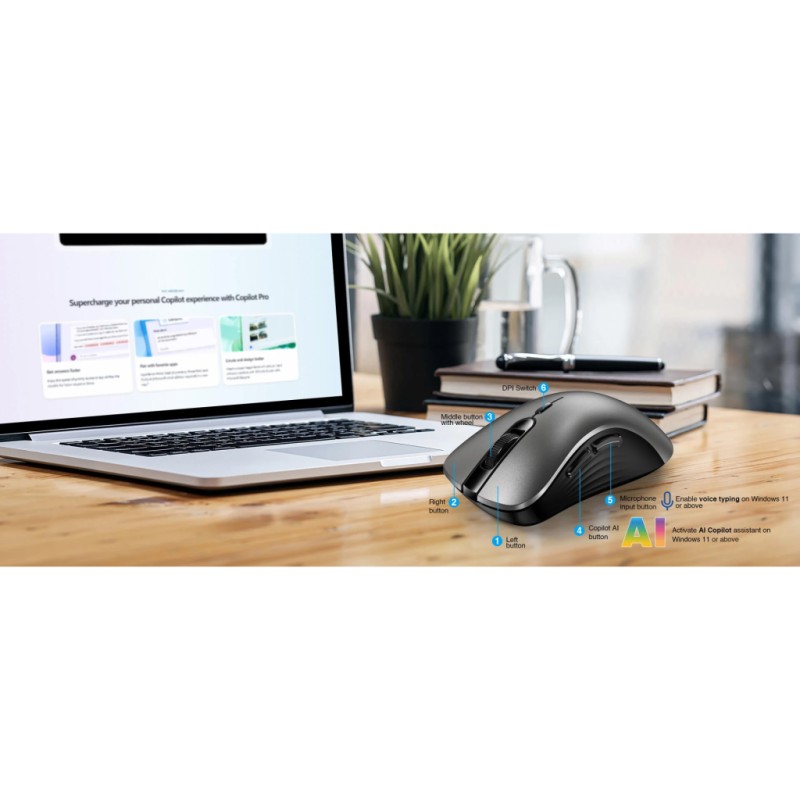 Мышка Genius Ergo 8100S AI Silent Wireless Grey (31030040404)
