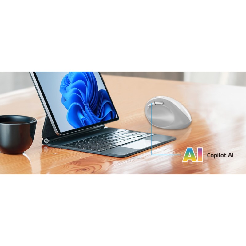 Мышка Genius Ergo 8350S AI Silent Wireless White/Grey (31030041401)