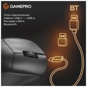 Мышка GamePro Genesis Avenger Wireless/Bluetooth/USB Black (GM096B)