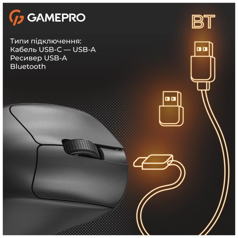 Мышка GamePro Genesis Avenger Wireless/Bluetooth/USB Black (GM096B)