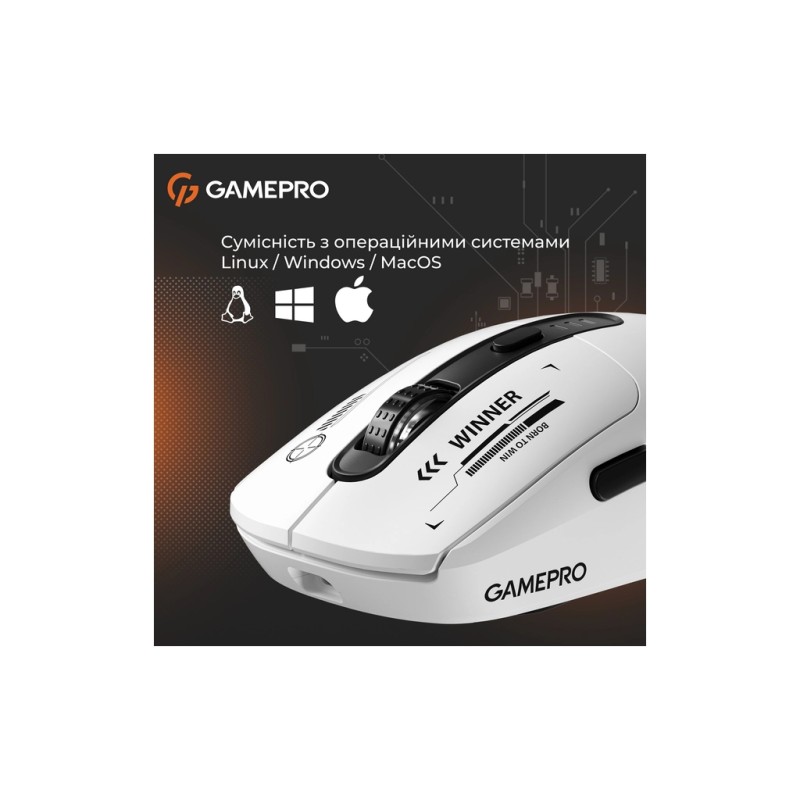 Мышка GamePro Genesis Winner Wireless/Bluetooth/USB White (GM079W)
