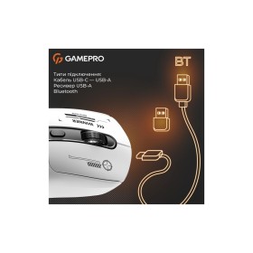 Мышка GamePro Genesis Winner Wireless/Bluetooth/USB White (GM079W)