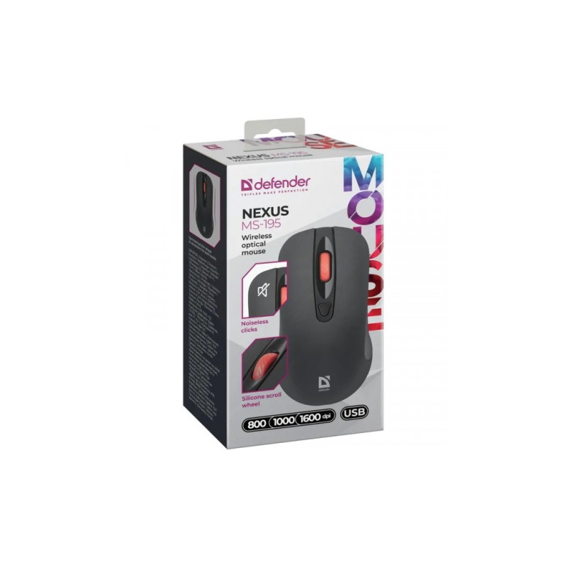 Мышка Defender Nexus MS195 Wireless Black (52195)