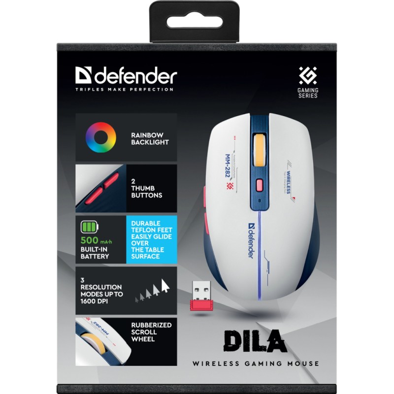 Мышка Defender Dila MM-282 Wireless White/Blue (52282)